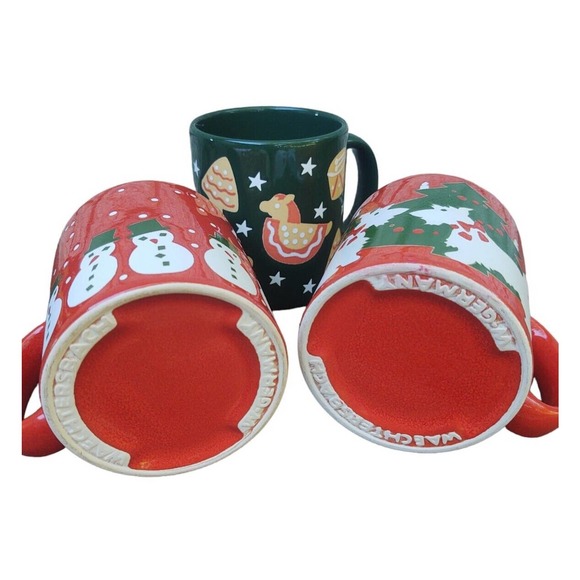 Waechtersbach Christmas Mugs Germany Scottish Terrier Gingerbread Snowmen - Picture 7 of 10